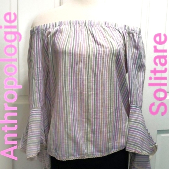 Anthropologie Solita6off the shoulder stripe top - Picture 1 of 8